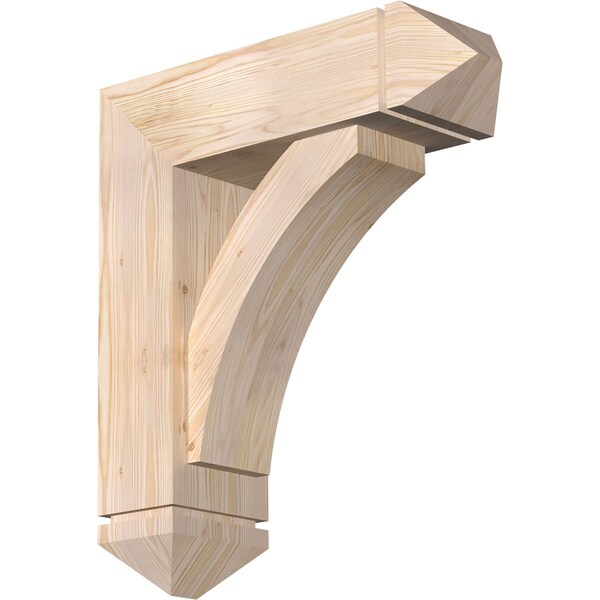 Ekena Millwork Thorton Arts and Crafts Smooth Bracket w/ Offset Brace, Douglas Fir, 7 1/2"W x 24"D x 28"H BKT0806X24X28THR03SDF - main